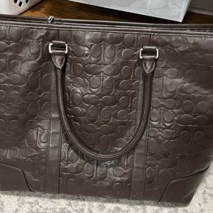 Brown coach leather travel bag